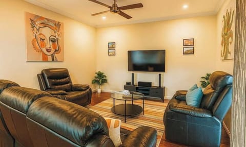 Comfortable sofa and TV