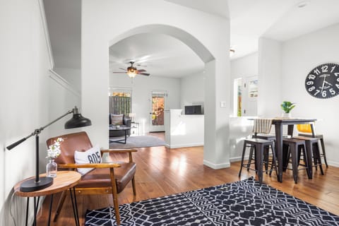 Open layout connects dining and living for easy entertaining