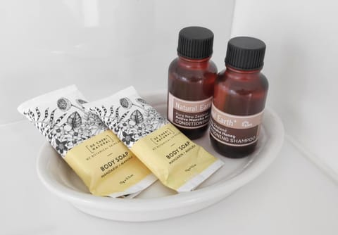 Free toiletries, hair dryer, towels