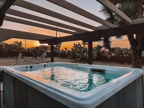 Large "swim spa" that works both as a hot tub, or can be used to swim laps