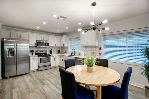Dining area with seating for six