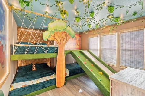 Double/Double Bunk + Twin Bedroom 10 Upstairs 50" Roku TV Lion King Theme