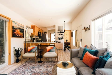 Living area and kitchen