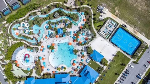Dive into days full of fun at this incredible resort with winding lazy river, sparkling pools, splash zones, and sports courts. Perfect for families and friends to relax, play, and create unforgettable vacation memories together.