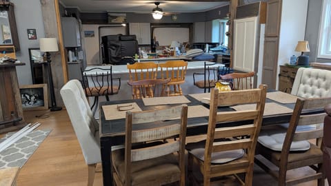 Dining area and open kitchen and great room
