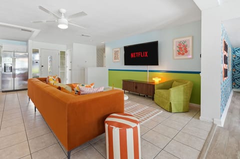 Movie nights, board games, or just lounging around — our living room is the perfect backdrop for it all. Warning: you might never want to get off the couch.