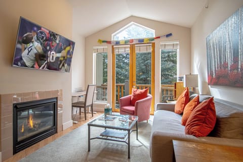Condo, Multiple Beds, Patio, Mountain View (Snow Star Condo 24) | Living area | 42-inch flat-screen TV with digital channels