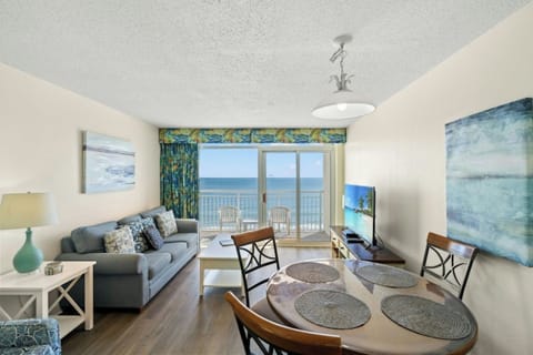 The ocean front living room is fabulous for movie night with the family.