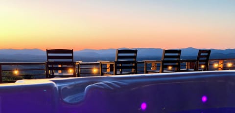 Soak in the XL hot tub and watch the sunset.