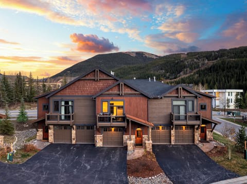 Front exterior of the home with mountain view.