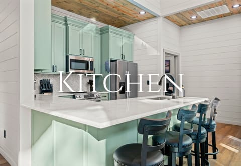 The kitchen is designed for togetherness, with everything you need to cook and connect while sharing meals and memories.