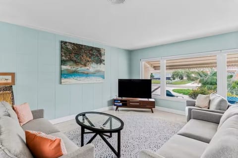 Living room with smart TV