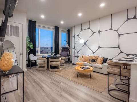 Step into an open, airy living space to relax after a full day