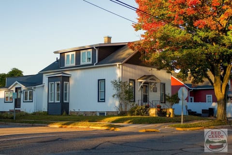 Street view from Flambeau Street — The Landmark stands as a welcoming, distinctive retreat.