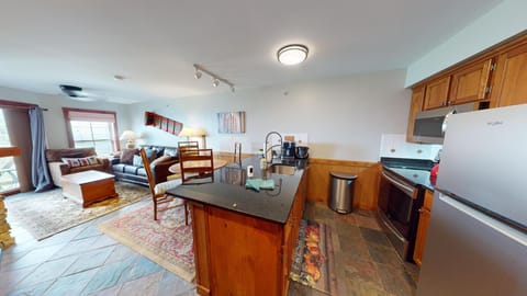 The second kitchen is fully equipped with everything you need to prepare meals.