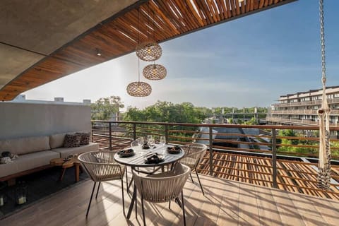 Private Terrace with Outdoor Dining Table, Sofa & Hammock
