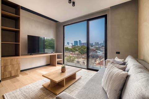 Apartment, 1 King Bed with Sofa bed, Balcony, City View (Piso Roma 7) | Living area
