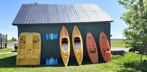 Kayaks, paddleboards and pedal boats are included for on-site water activities.