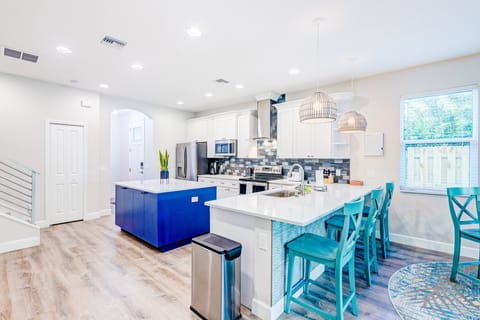 Breakfast bar seats three