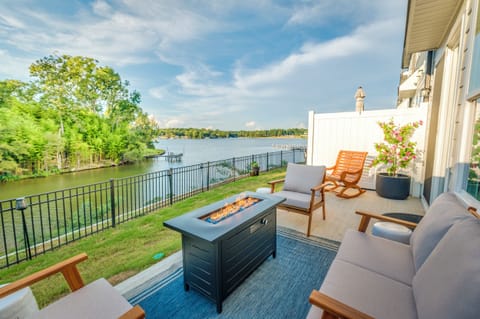 When you’re not out on the water, sit by the fire and watch the boats go by.