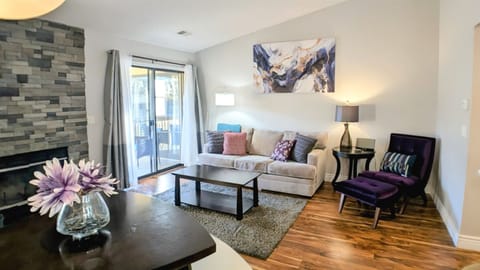 Living area with access to back deck