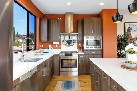 Kitchen stocked with essentials.