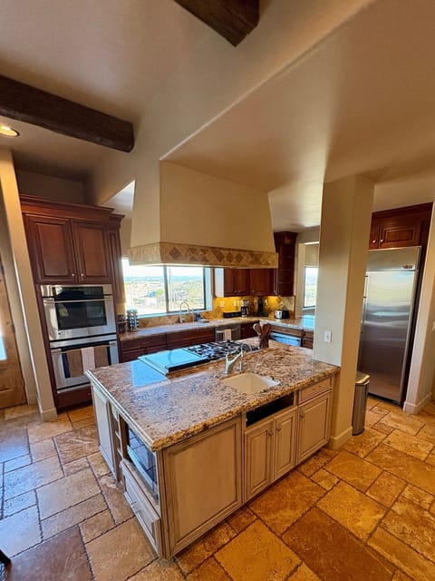 Fully stocked gourmet kitchen