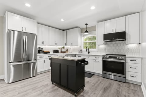 A modern kitchen ready for home-cooked meals, morning coffee, or late-night snacks.