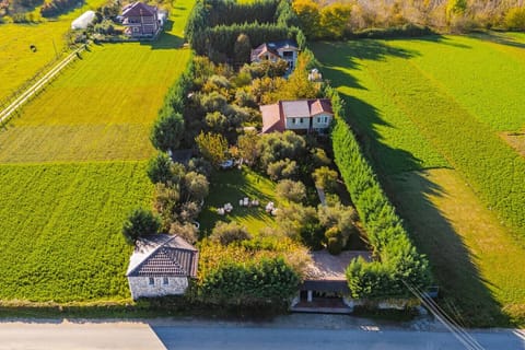 Farm drone shot from the center