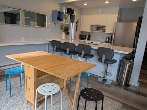 Open concept kitchen and dining area