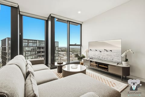 Comfortable sofa and TV