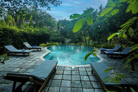 Outdoor pool, open 8:00 AM to 7:00 PM, sun loungers