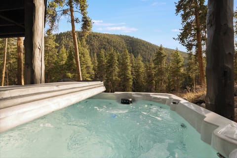 8 Person hot tub with mountain vista views and the snake river lulling just below.