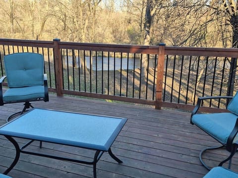 The huge deck offers amazing river views!