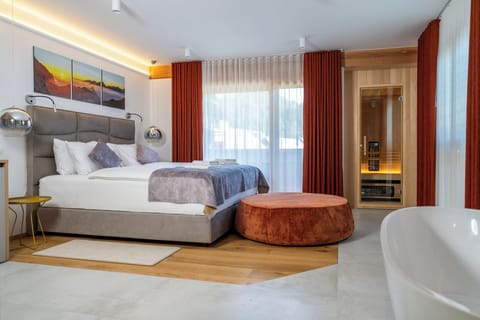 Deluxe Double Room, Balcony, Mountain View | In-room safe, blackout drapes, iron/ironing board, free WiFi