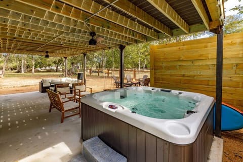 Hot tub and outdoor comfort come together for total relaxation