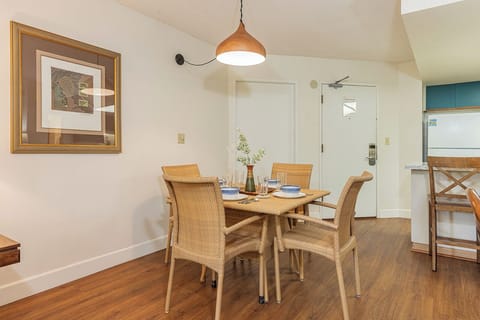 Comfortable dining setup perfect for family or friends