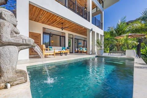 Refreshing swim surrounded by lush greenery