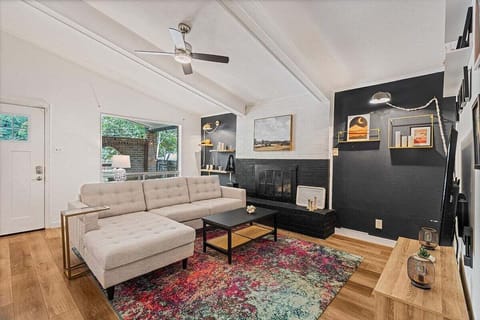 Living Room with Designer Touches  & TV