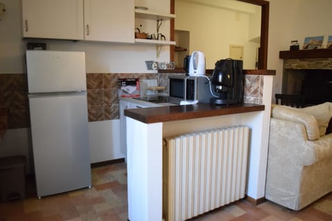 Apartment, Balcony, City View | Private kitchen | Fridge, microwave, oven, stovetop