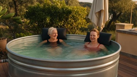Outdoor spa tub