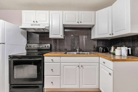 Full kitchen with storage space