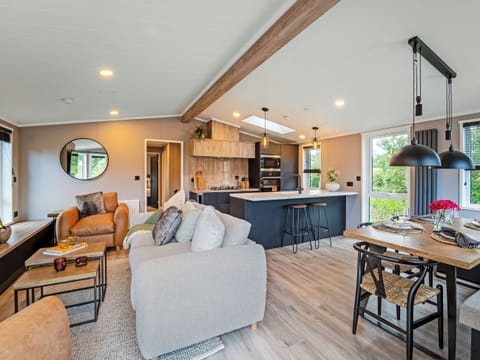 Open plan living space | Coed Aros Lodge, Llanfechell, near Cemaes Bay