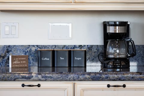 Kitchen with a coffee corner.