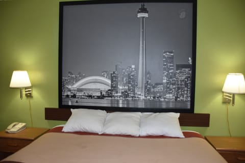 Premium bedding, pillowtop beds, desk, blackout drapes