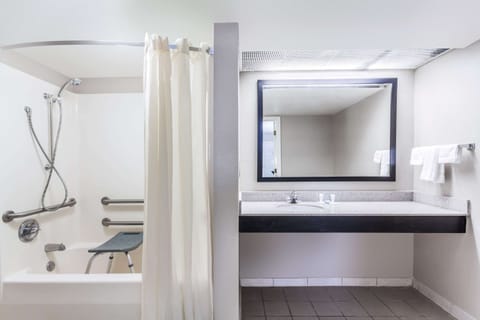 Standard Room, 1 King Bed, Accessible, Non Smoking | Bathroom | Combined shower/tub, free toiletries, hair dryer, towels