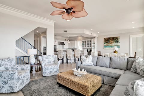 The living room is located on the main level