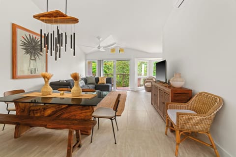 Bright, open living area with island-inspired details and seamless indoor-outdoor flow.