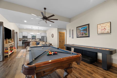 The rec room has pool, shuffleboard, arcade and console gaming, and board games!