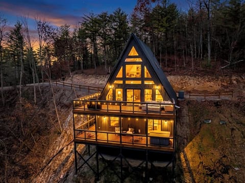 Stunning A-Frame architecture nestled peacefully in the mountains.